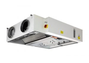Компактные приточно-вытяжные установки с пластинчатым рекуператором (подвесное исполнение) RIS 700 PE EKO 3.0